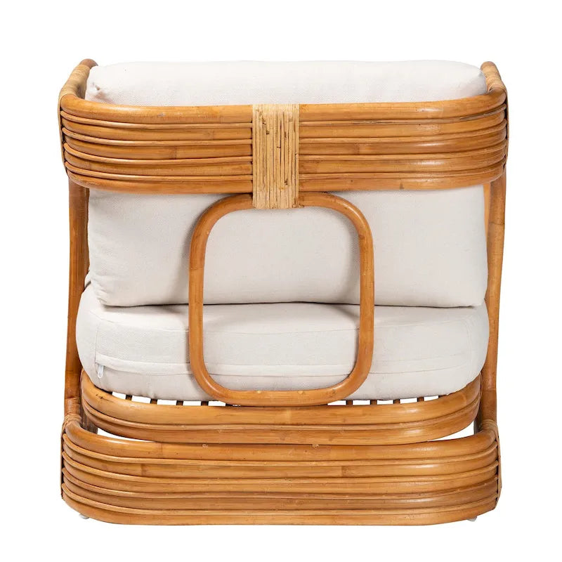 Fauteuil moderne en rotin naturel de style bohème