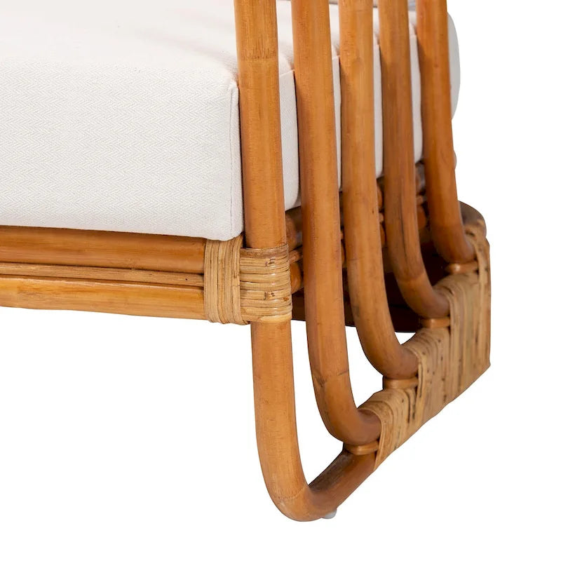 Fauteuil moderne en rotin naturel de style bohème
