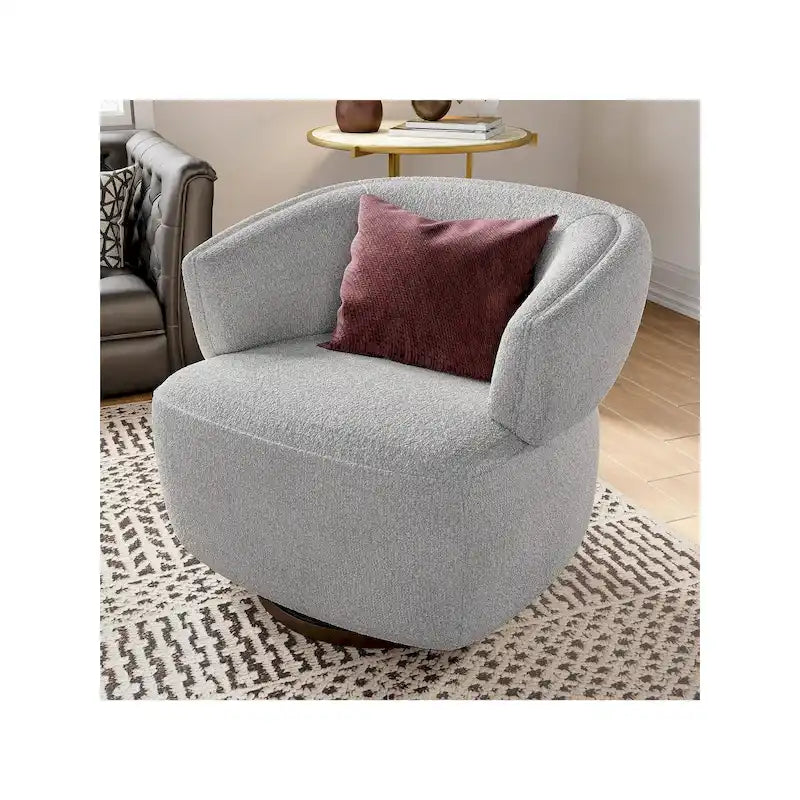 Fauteuil club pivotant rembourré entièrement assemblé
