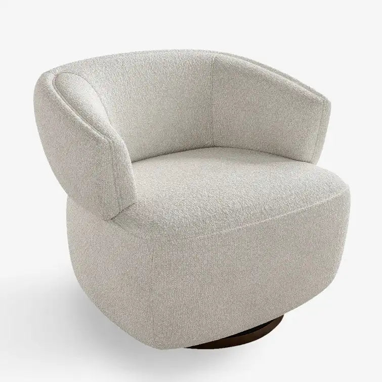 Fauteuil club pivotant rembourré entièrement assemblé