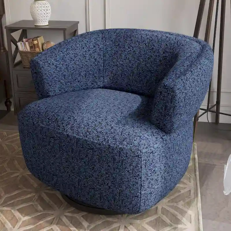 Fauteuil club pivotant rembourré entièrement assemblé