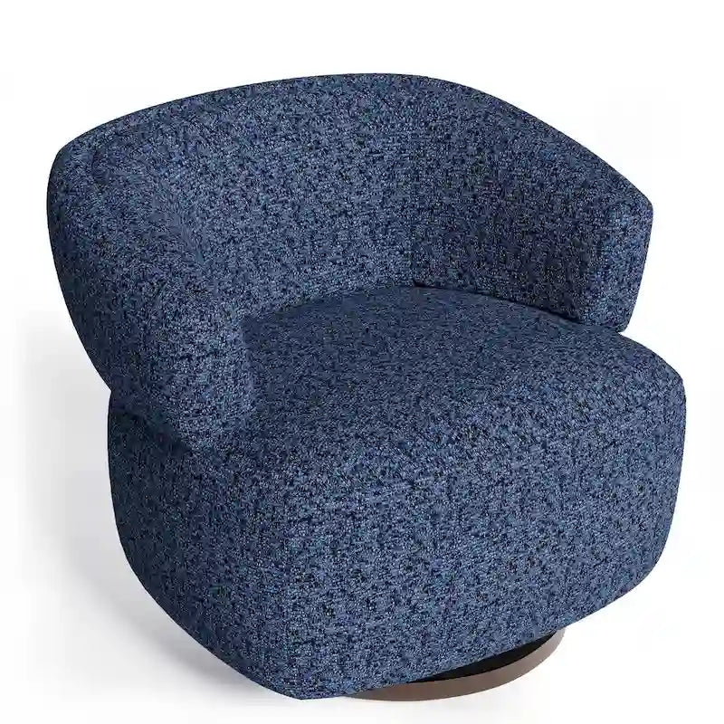 Fauteuil club pivotant rembourré entièrement assemblé