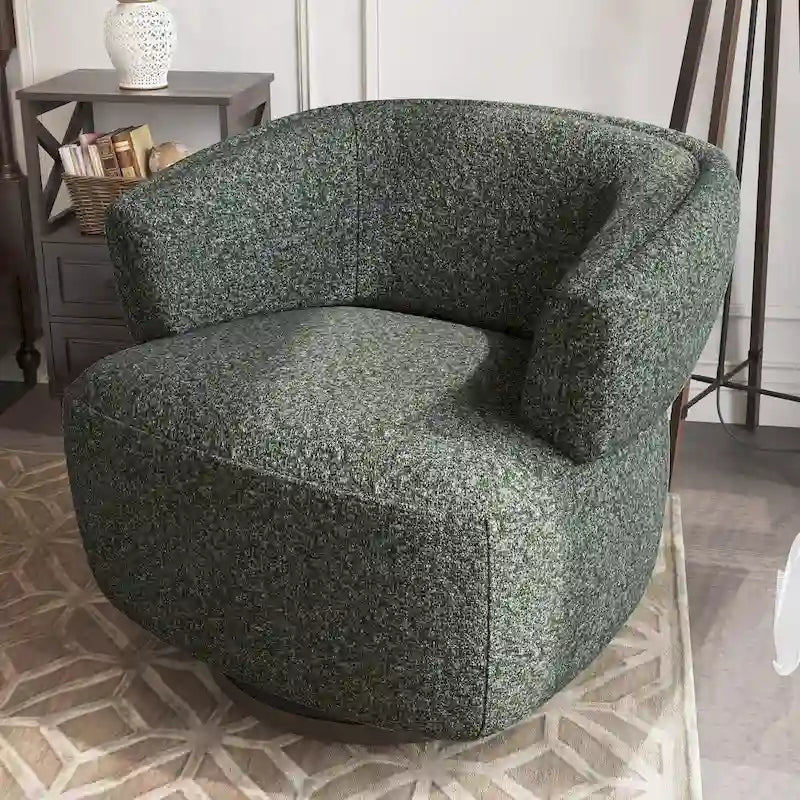 Fauteuil club pivotant rembourré entièrement assemblé