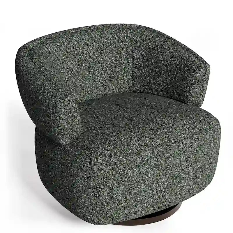 Fauteuil club pivotant rembourré entièrement assemblé
