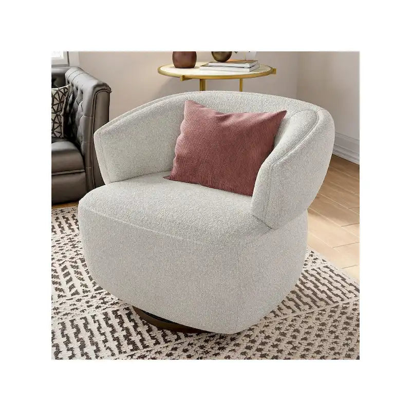 Fauteuil club pivotant rembourré entièrement assemblé