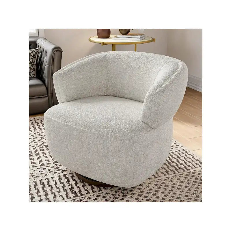 Fauteuil club pivotant rembourré entièrement assemblé