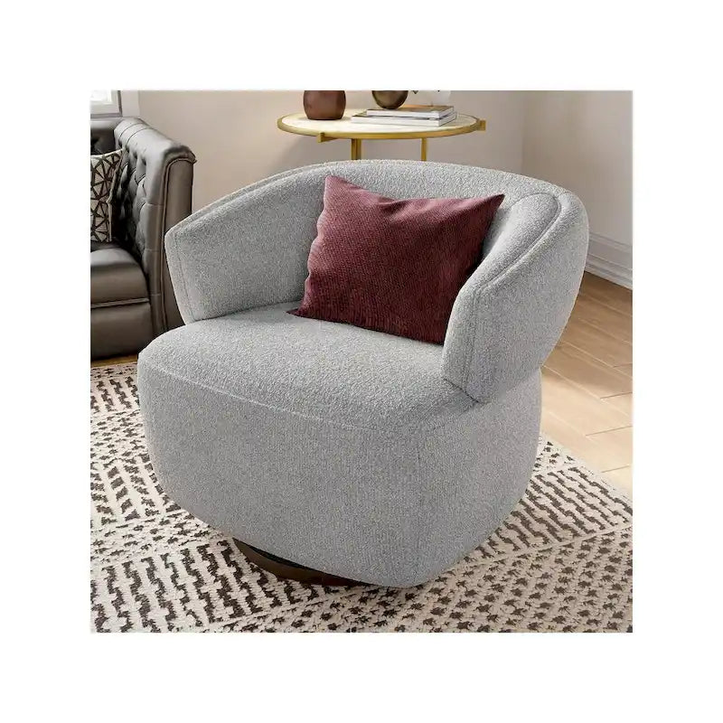 Fauteuil club pivotant rembourré entièrement assemblé