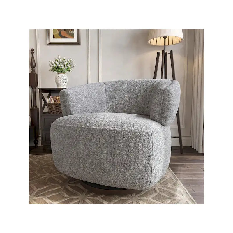Fauteuil club pivotant rembourré entièrement assemblé
