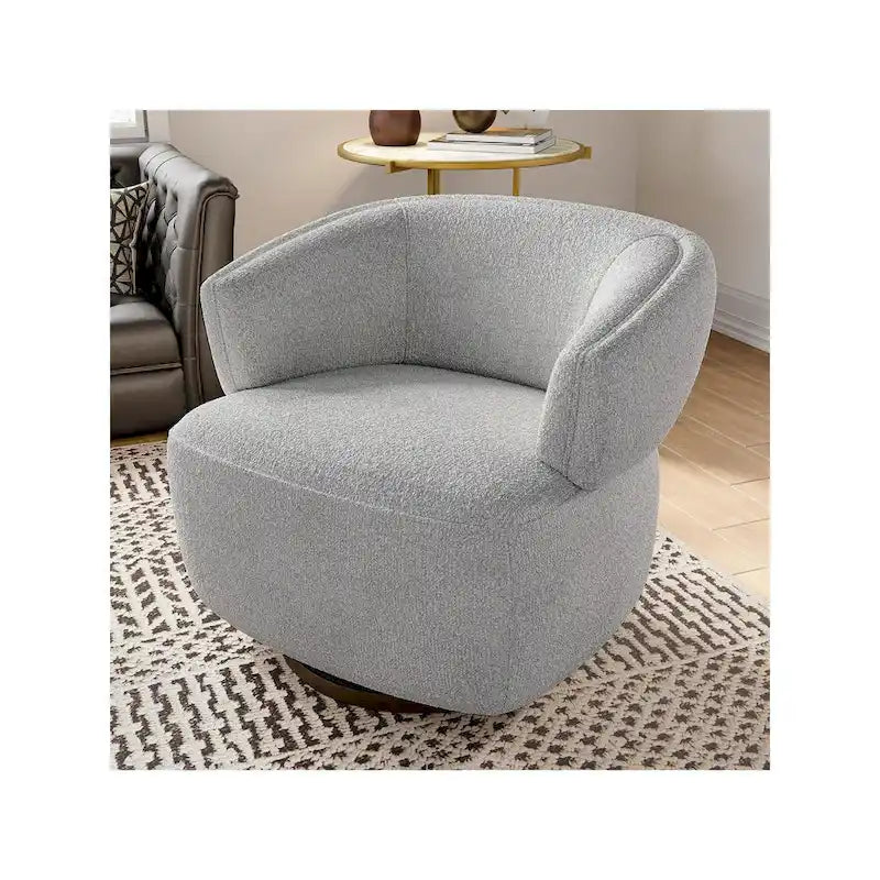Fauteuil club pivotant rembourré entièrement assemblé