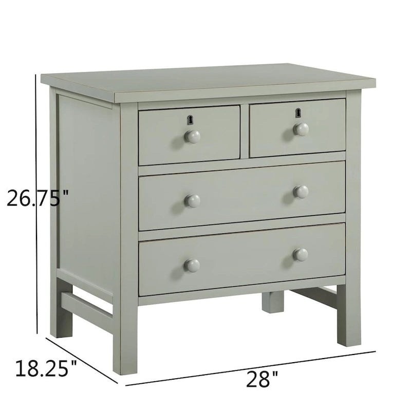 Table de chevet de rangement à 4 tiroirs