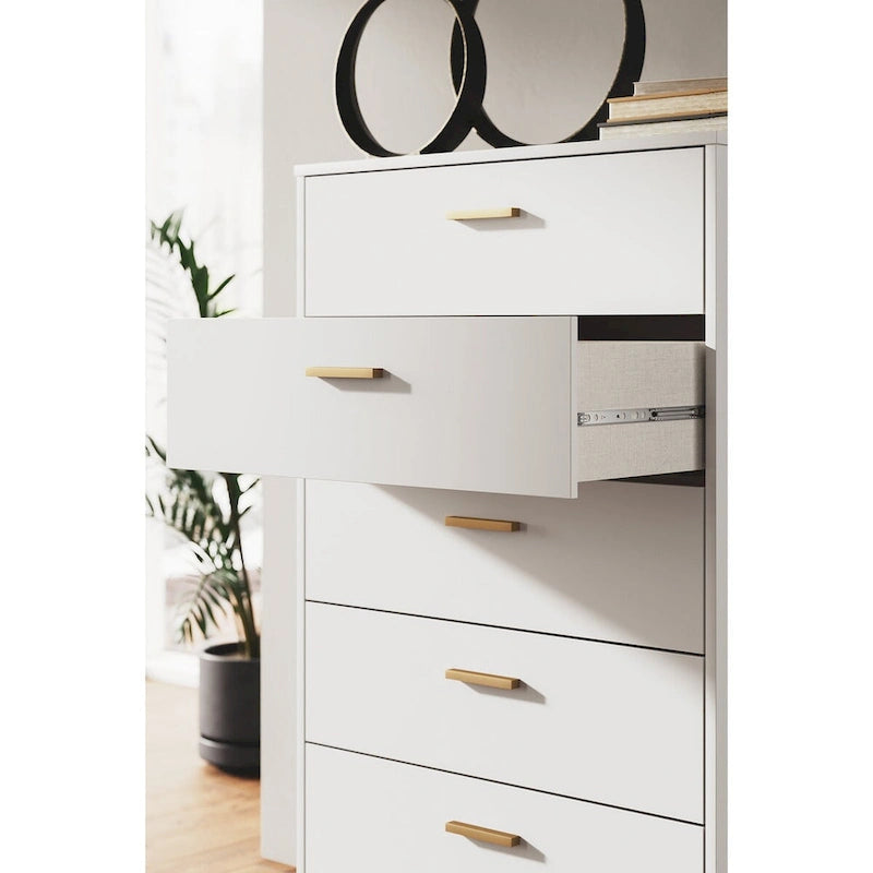 Commode blanche/dorée