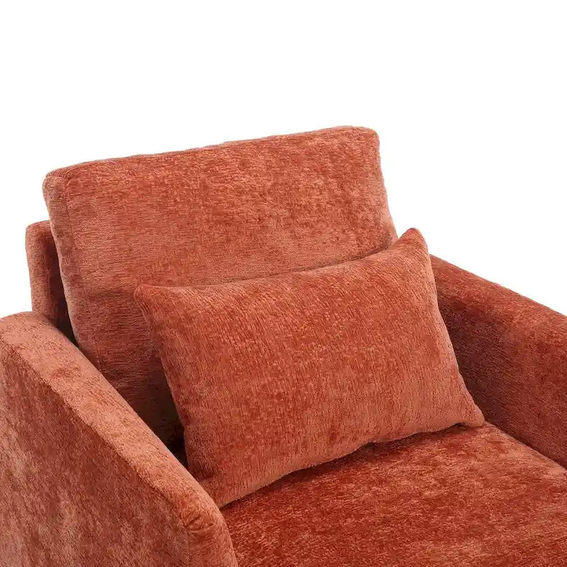 Fauteuil simple en chenille, fauteuil d'appoint rembourré avec coussin moelleux, fauteuil de lecture moderne du milieu du siècle