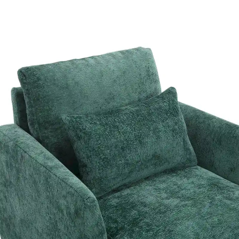 Fauteuil simple en chenille, fauteuil d'appoint rembourré avec coussin moelleux, fauteuil de lecture moderne du milieu du siècle