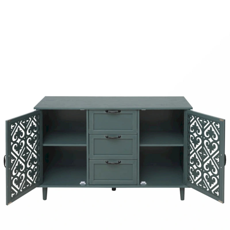 Meuble de rangement 2 portes et 3 tiroirs, meuble américain, convient pour chambre à coucher, salon, bureau