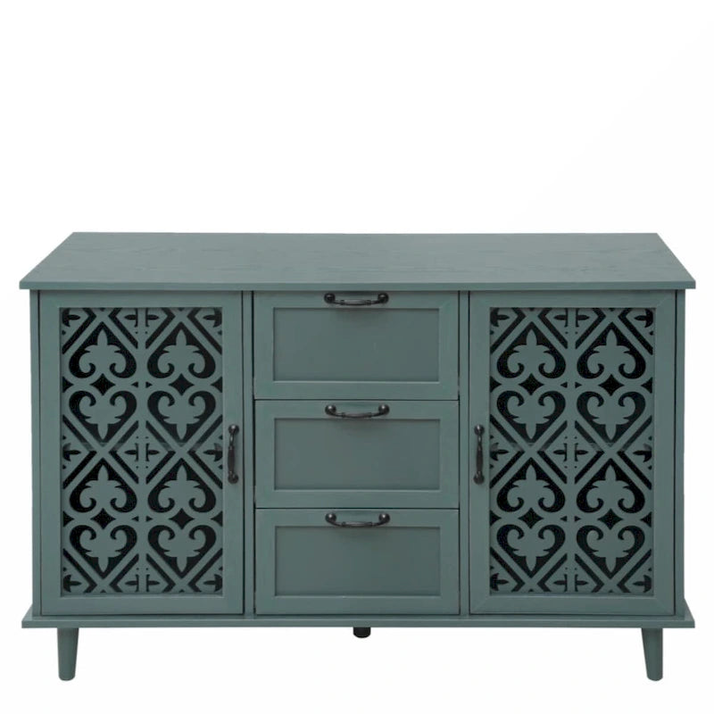 Meuble de rangement 2 portes et 3 tiroirs, meuble américain, convient pour chambre à coucher, salon, bureau