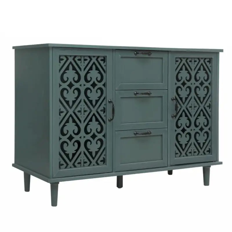 Meuble de rangement 2 portes et 3 tiroirs, meuble américain, convient pour chambre à coucher, salon, bureau