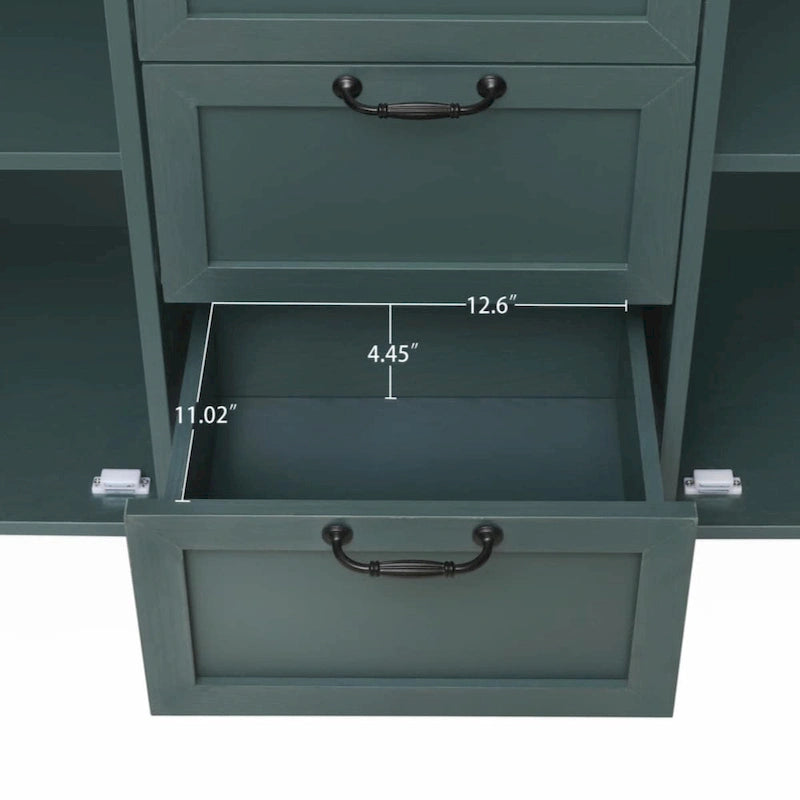 Meuble de rangement 2 portes et 3 tiroirs, meuble américain, convient pour chambre à coucher, salon, bureau