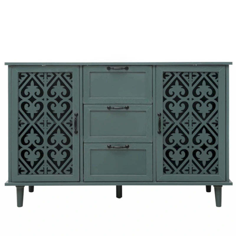 Meuble de rangement 2 portes et 3 tiroirs, meuble américain, convient pour chambre à coucher, salon, bureau