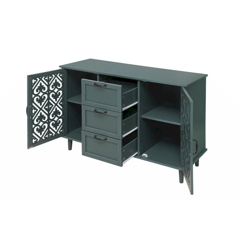 Meuble de rangement 2 portes et 3 tiroirs, meuble américain, convient pour chambre à coucher, salon, bureau