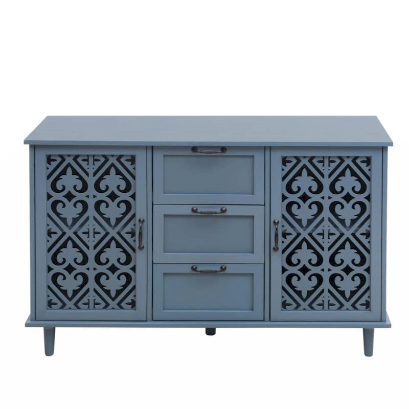 Meuble de rangement 2 portes et 3 tiroirs, meuble américain, convient pour chambre à coucher, salon, bureau