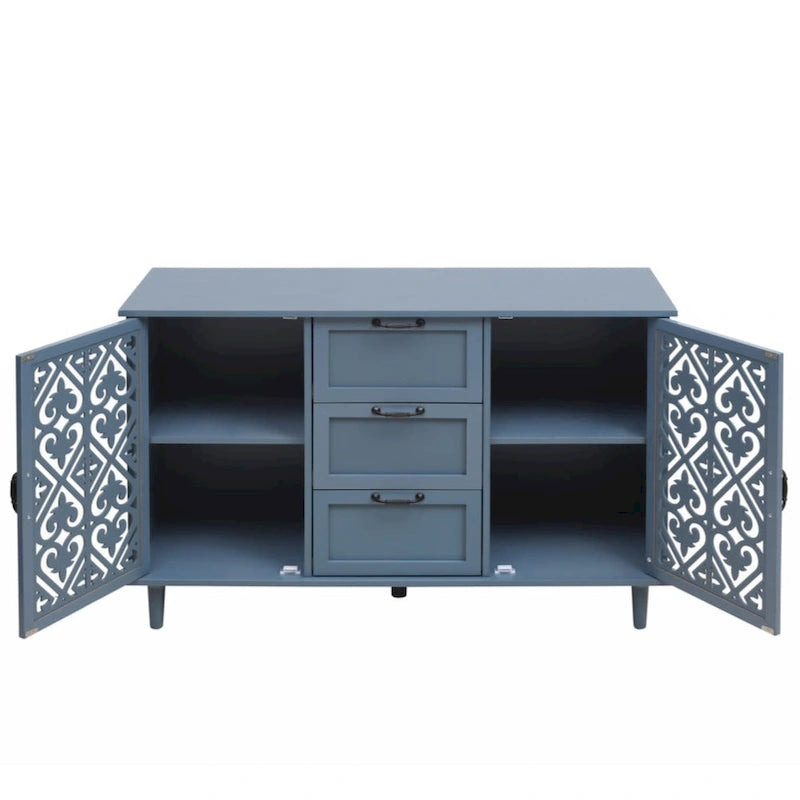 Meuble de rangement 2 portes et 3 tiroirs, meuble américain, convient pour chambre à coucher, salon, bureau