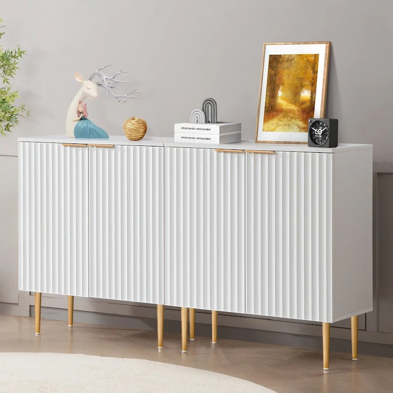 Meuble Buffet Bahut Lot de 2 avec Étagères Réglables - N/A