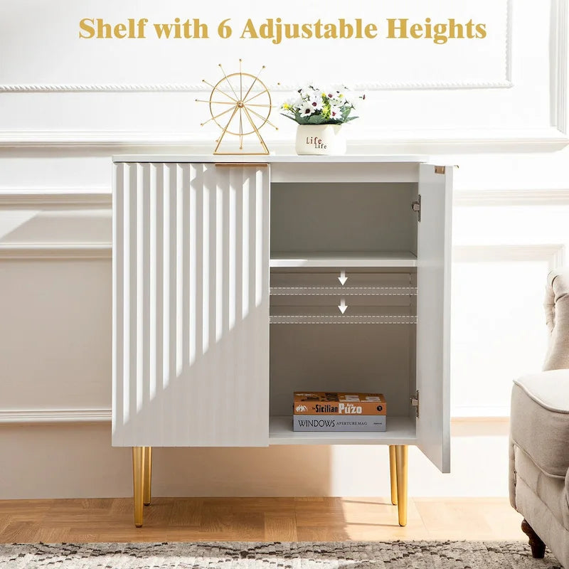 Meuble Buffet Bahut Lot de 2 avec Étagères Réglables - N/A