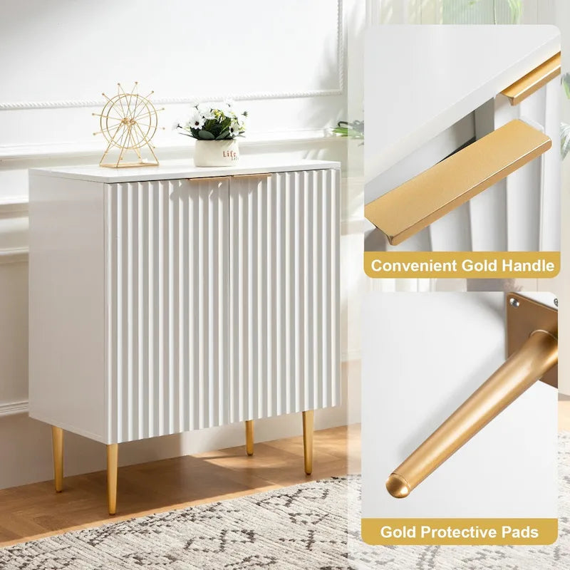 Meuble Buffet Bahut Lot de 2 avec Étagères Réglables - N/A