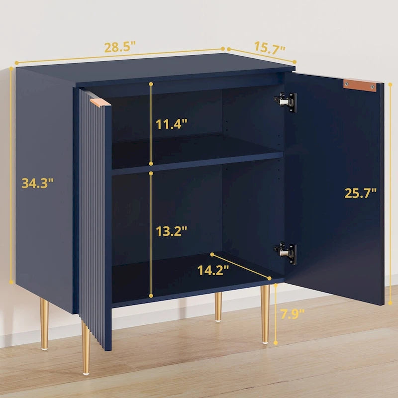 Meuble Buffet Bahut Lot de 2 avec Étagères Réglables - N/A