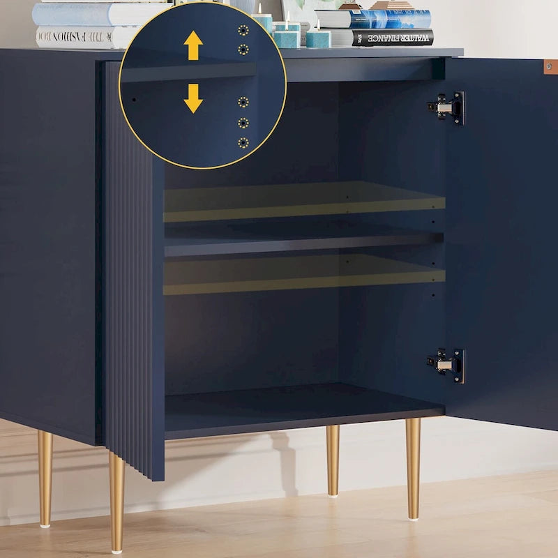 Meuble Buffet Bahut Lot de 2 avec Étagères Réglables - N/A