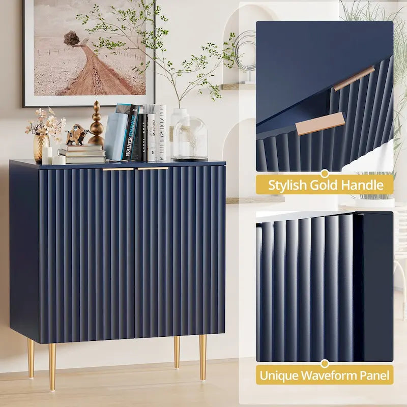 Meuble Buffet Bahut Lot de 2 avec Étagères Réglables - N/A
