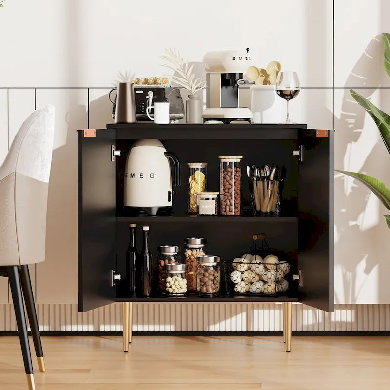 Meuble Buffet Bahut Lot de 2 avec Étagères Réglables - N/A