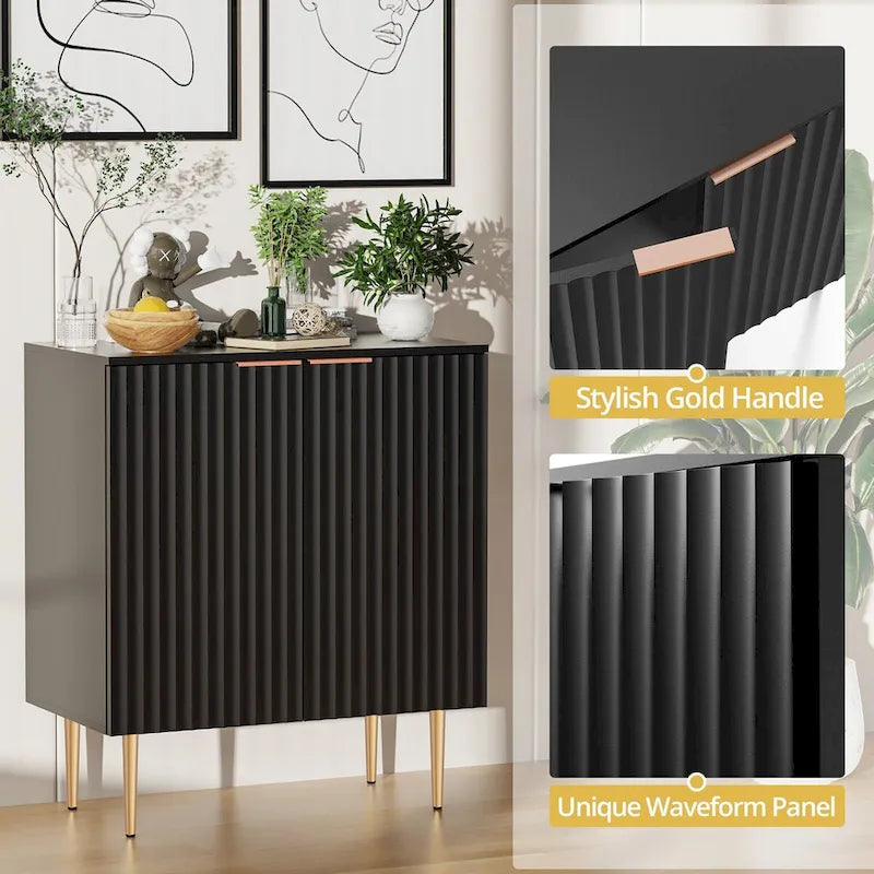 Meuble Buffet Bahut Lot de 2 avec Étagères Réglables - N/A