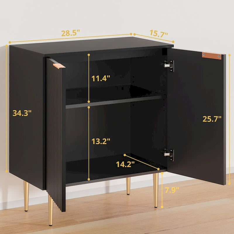 Meuble Buffet Bahut Lot de 2 avec Étagères Réglables - N/A