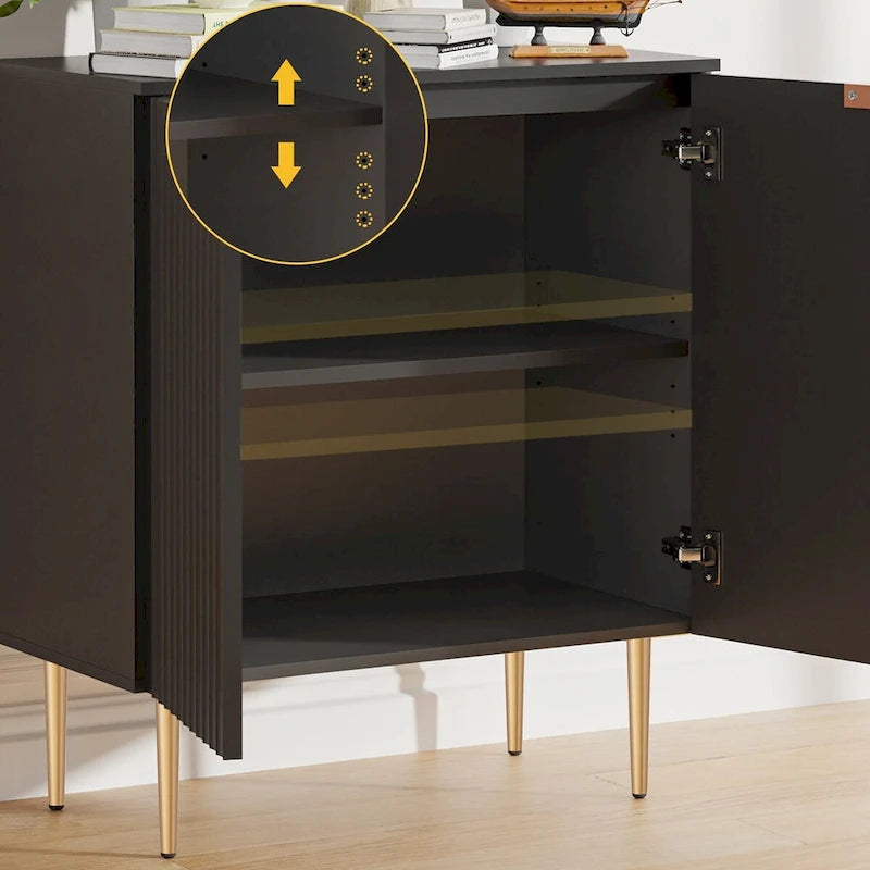 Meuble Buffet Bahut Lot de 2 avec Étagères Réglables - N/A