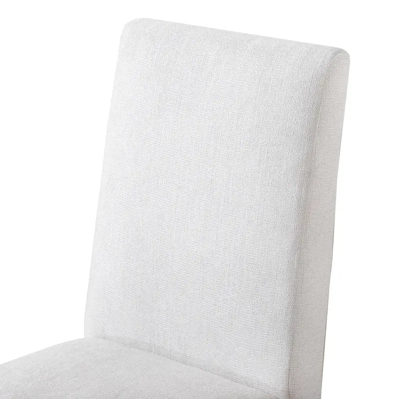Chaises de salle à manger rustiques rembourrées en tissu ivoire (lot de 2)