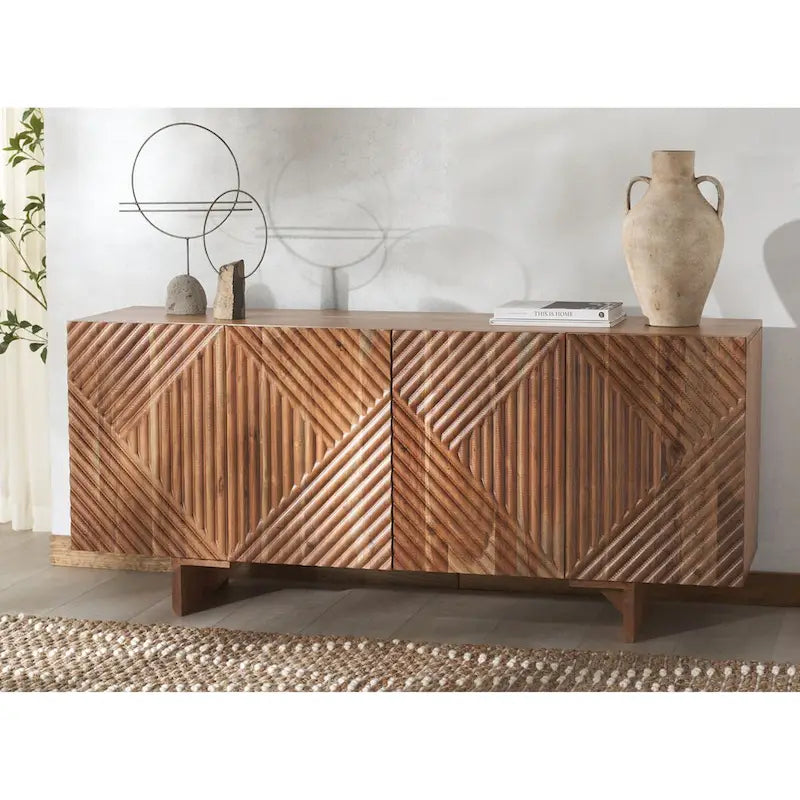 Buffet en bois à 4 portes - 68Lx18Px30H