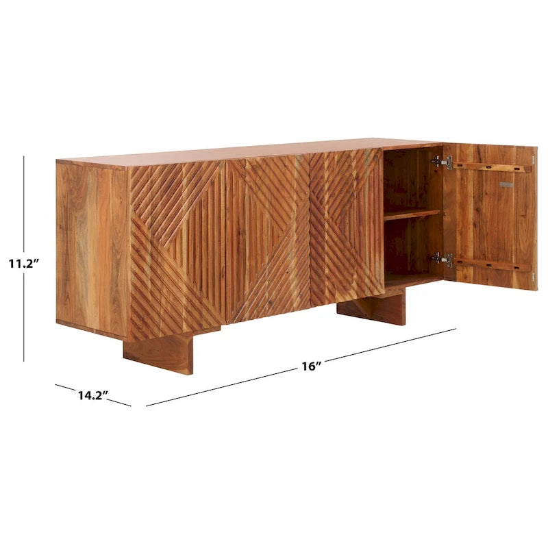 Buffet en bois à 4 portes - 68Lx18Px30H