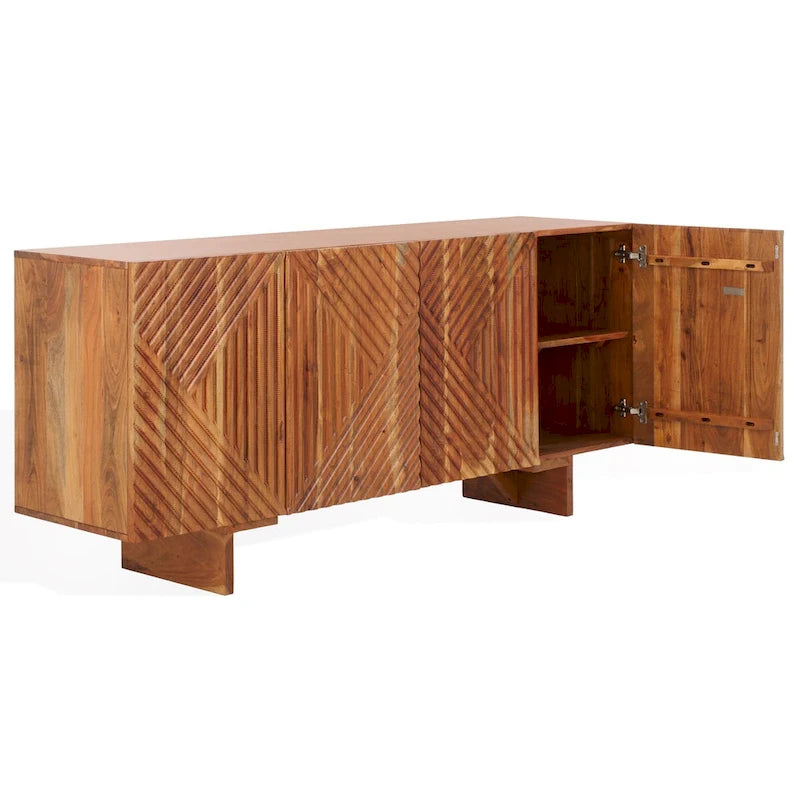 Buffet en bois à 4 portes - 68Lx18Px30H